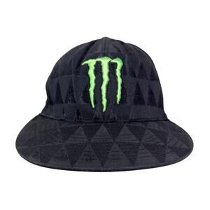 VTG Y2K Monster Energy‎ Drink Hat Fitted Small-Medium One Industries Black Green